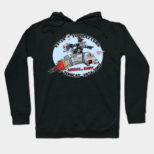 VF-14 Tophatters Nose Art Hoodie by MBK